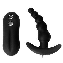 GESS Anus Sex Toy of 10-frequencies Vibration Anal Beads Adults Sex Toys (Black)