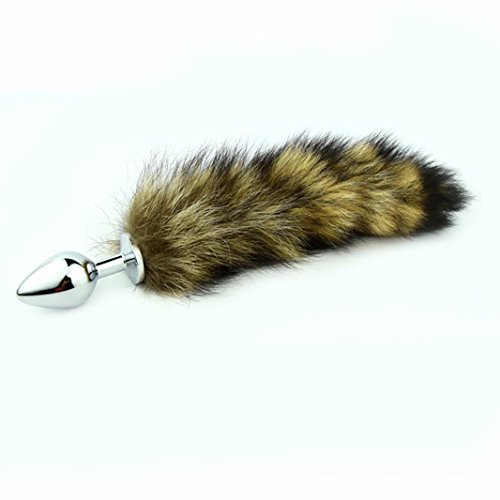 Cute Stainless Steel Fox Tail A-nal P-lug S-ex Toy for Lover Men Women (C)